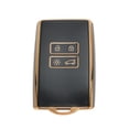 thumbnail image 1 of Funda de Llave de Auto de Silicona TPU Negra con Borde Dorado de Unique Bargains para Renault, Kangoo, Sandero, Twingo, Laguna, Kadjar - Funda de Control Remoto de 4 Botones, 1 of 6