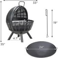 thumbnail image 7 of Jocisland 35 inch Wood Burning Globe Fire Pit for Outside Steel, 7 of 7