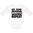 thumbnail image 3 of Inktastic Eat, Sleep, Wrestle, Repeat Boys or Girls Long Sleeve Baby Bodysuit, 3 of 5