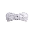 thumbnail image 5 of No Boundaries Women's Rosette Polka Dot Bandeau Swim Bikini Top, Sizes XXS-XXL, 5 of 5