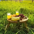 thumbnail image 4 of Mesa De Picnic Plegable Mesa De Vino De Madera 2 En 1 Estante Para Copas De Vino Plato Compartimentado Para Uso En Interiores Y Exteriores seitruly HA035491-00, 4 of 6