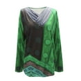 thumbnail image 4 of Exrradully Women Tie-dye Printed Embroidery Collar Long Sleeve Pullover Blouse Tops Long Sleeve Pullover Blouse Tops, 4 of 4