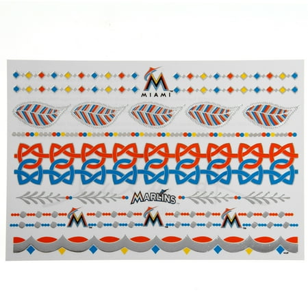 Miami Marlins Metallic Fashion Tattoos - No Size