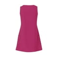 thumbnail image 4 of Atogsazn Summer Dresses for Women Solid Color Sleeveless V-neck Loose Flowy Tank Sundress Casual Tshirt Dresses for Women Hot Pink M on Clearance, 4 of 5