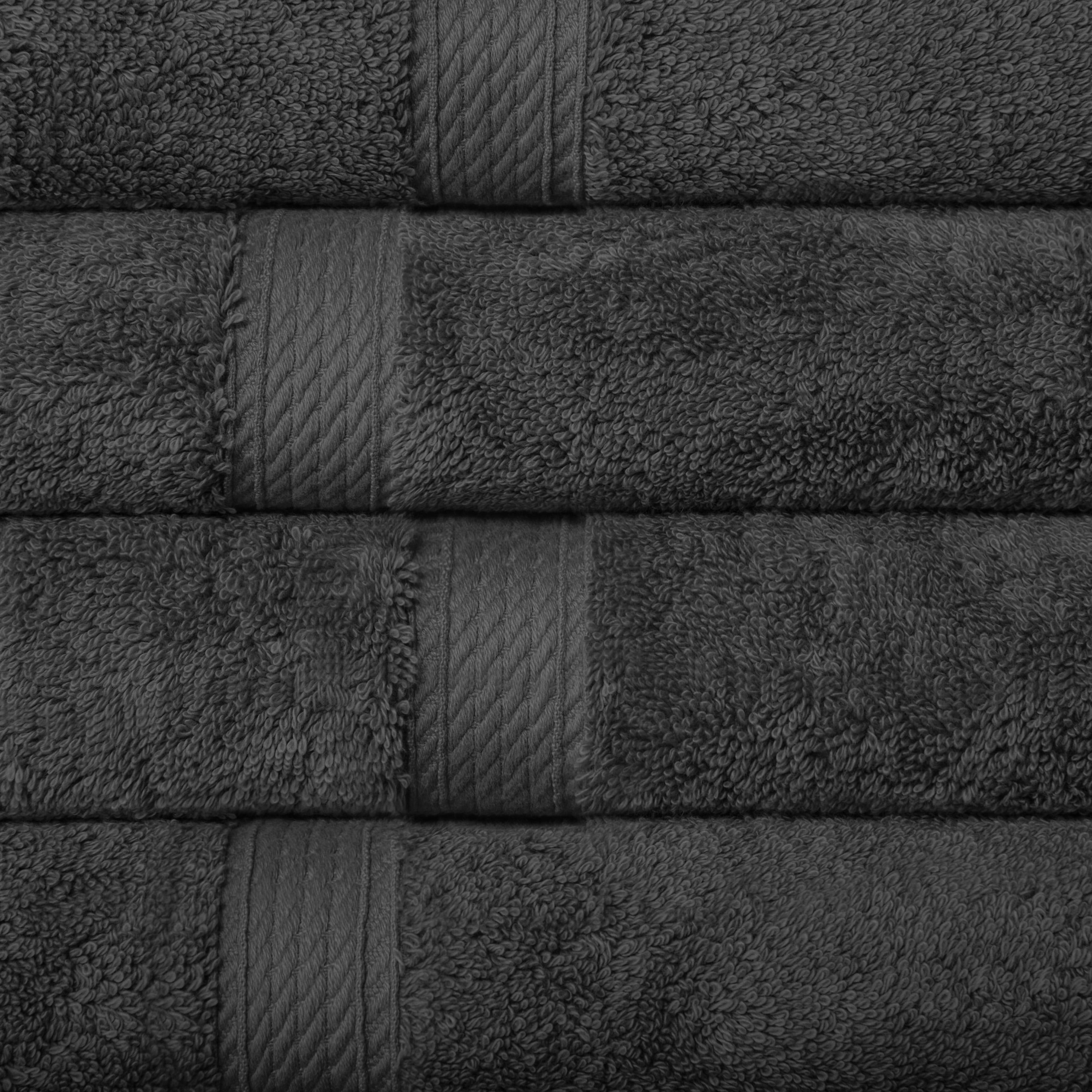 Superior Hymnia Egyptian Cotton Hand Towel Set, Charcoal