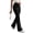 Black, variant on Women's Casual Form Fitting Flared Pants - Solid Color Fashionable Bell Bottom Trousers, Slim Leg for Daily Wear,Black S