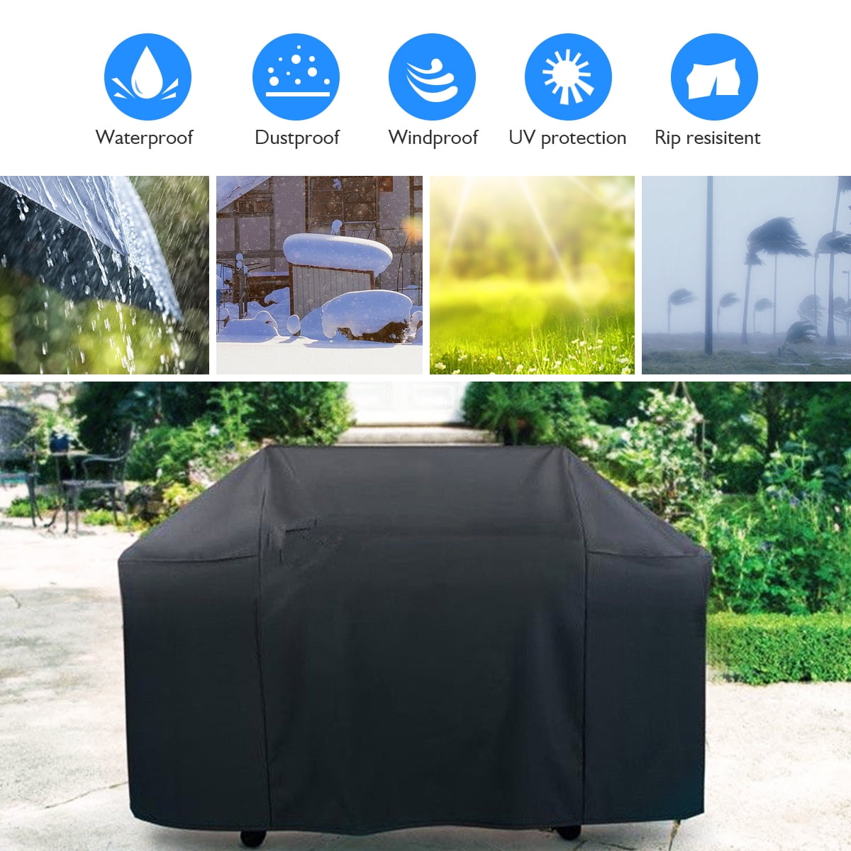 BBQ Grill Cover 57" Gas Barbecue Waterproof Outdoor Heavy Duty Protection 