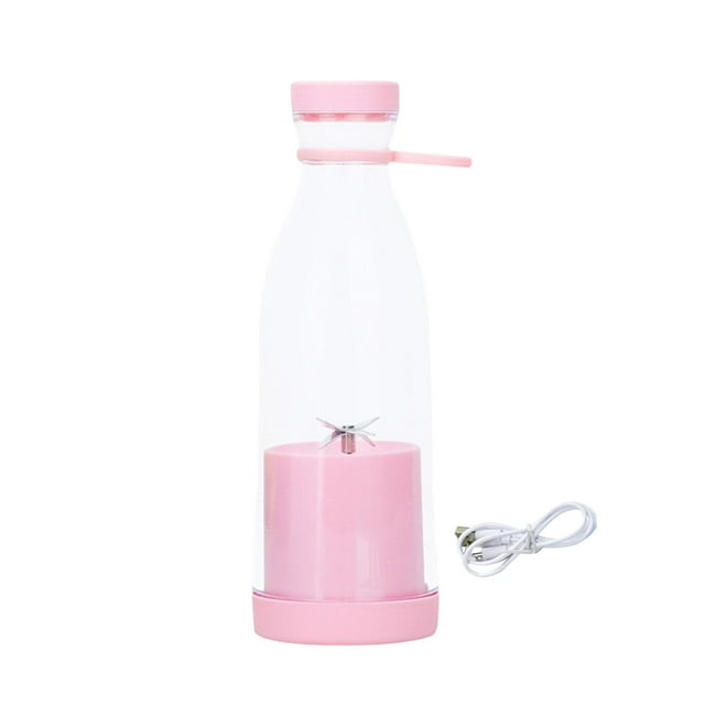 Exprimidor eléctrico de vaso con tapas, 6 cuchillas, para senderismo, para sandía Rosa