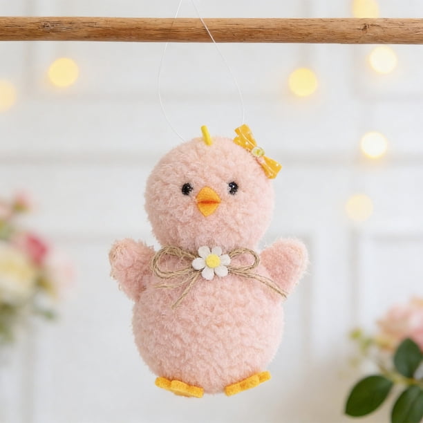 Decoración Colgante de Pollito de Pascua Hecha de Poliéster, Ideal para Fiestas y Decoración Del Hogar.