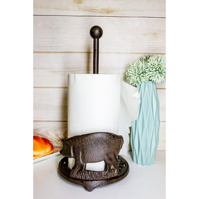 Elevated Paper Towel Holder Metal Stand with Handle Scroll Deco Design  Counter