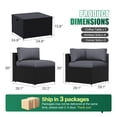 thumbnail image 4 of Clouddwell 7-Piece Patio Furniture Set On Sale, Black Rattan Wicker Outdoor Sectional Sofa Couch with Table Patio Conversation Set for Lawn& Backyard, Gray, 4 of 6