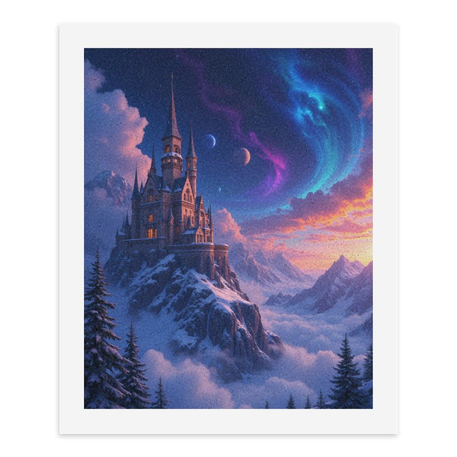 Paint by Numbers Kit for Adults, Majestic Castle Aurora Night Sky Paint by Numbers, Easy Paint by Numbers Kit for Adults Beginner, DIY Adult Paint by Number Kits on Canvas, Home Decor