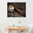 thumbnail image 2 of Nawypu  Retro Baseball Close Up on Wood -Canvas Prints Framed Ready to Hang Artwork Panels for for Living Room, Bedroom, Office Boys Room Decor, 2 of 4