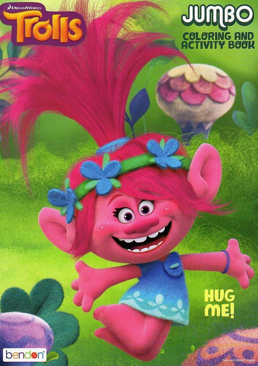 Trolls Jumbo 96 pg. Coloring And Activity Book - Hug Me! - Walmart.com ...