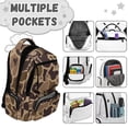 thumbnail image 6 of Jeiento Kids School Backpack 17 Inch Large Capacity Lightweight Water-Resistant Polyester Bookbag for Elementary Boys Girls, Brown Duck Camo Back to School Supplies, Hiking & Travel, 6 of 7