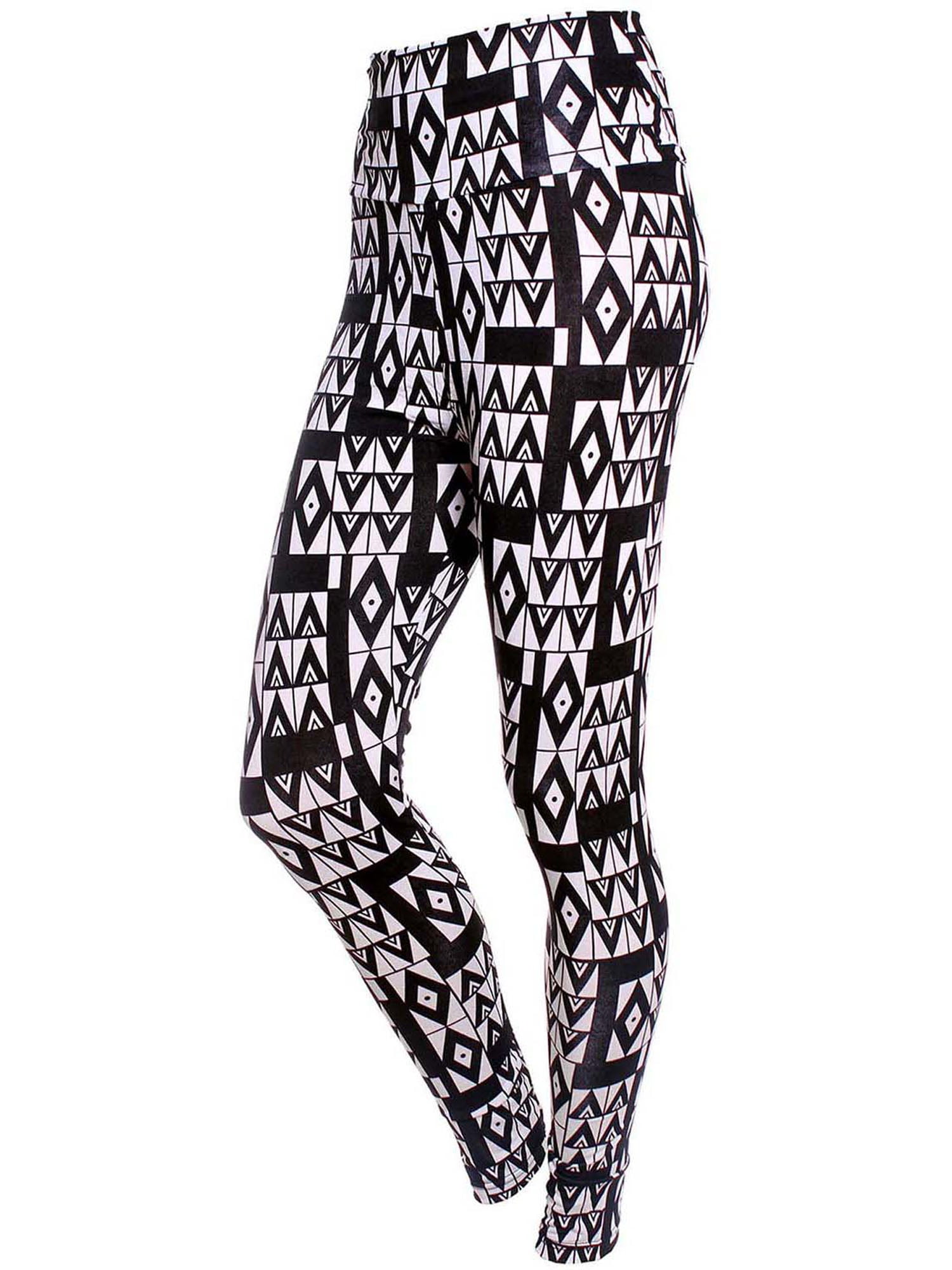 Black White and Gray Printed Leggings S//M