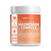 GoBiotix Magnesium Complex Powder - Supplement for Sleep, Stress Relief, Muscle Relaxation - Peach Tea