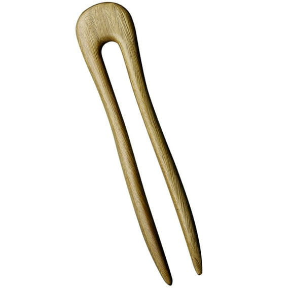 AURARMLET Classical Shaped Hair Fork Hair Pins for Buns Beige Wood 1Pcs