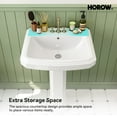 thumbnail image 4 of HOROW 23 x 19 Inch Pedestal Sink, Rectangular White Ceramic with Overflow,with 3 Faucet Holes, 4 of 9