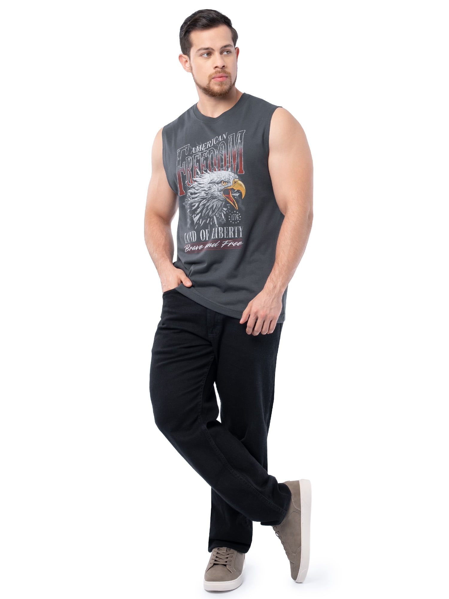 Way to Celebrate Men's 4th of July Americana Graphic Muscle Shirt Tank Top, Sizes XS-5XL