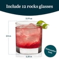 thumbnail image 3 of Libbey 917CD Heavy Base Rocks Glasses Set of 12, Rocks Glass Cups Set with Simple Lines, Elegant Old Fashioned Glass for Whiskey,Cocktails and More, 3 of 6
