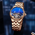 thumbnail image 2 of AESOP Flying Tourbillon Skeleton Mechanical Hand Wind Wrist Watch Men Sapphire Crystal Diamond Business Double-sided Hollow Waterproof Clock Man Luminous Steel Leather Wristwatch Chinese Cities Dial, 2 of 6