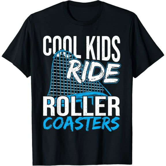 Theme Park Amusement Park Boy Cool Kids Ride Roller Coasters T-Shirt
