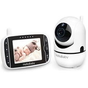 Hello Baby Baby Monitor with Remote Pan-Tilt-Zoom Camera and 3.2'' LCD Screen, Infrared Night Vision (Black)