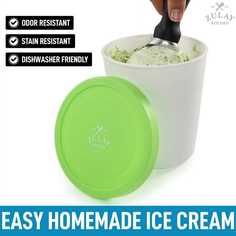 Premium Ice Cream Containers (2 Pack - 1.5 Quart Each) Reusable