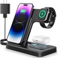 thumbnail image 1 of Cargador Inalámbrico 3 en 1 con Cabezal QC3.0 de 18W para iPhone, Samsung, Apple Watch, AirPods, 1 of 8