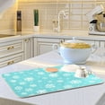 thumbnail image 6 of Winter Snowflake Turquoise Dish Drying Mat for Kitchen Countertop 16x18 Christmas Snow Aqua Xmas Small Drying Mat Reusable Quick Dry Dish Sink Mats Easy Clean Decorative Essentials, 6 of 7