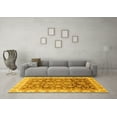 thumbnail image 3 of Ahgly Company Machine Washable Indoor Square Oriental Yellow Traditional Area Rugs, 6' Square, 3 of 4