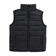 thumbnail image 2 of Cuzibr Girls Coats And Jacket Lightweight Quilted Vest Sleeveless Jacket Stand Collar Solid Color Thick Padded Thermal Waistcoat Winter Clothing,Black,3-4 Years, 2 of 6