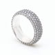 thumbnail image 3 of Anillo de plata con pavé de tres filas eterno bañado en plata, anillo de diamantes de lujo a la moda, regalo de poder para el dedo para mujeres, 3 of 5