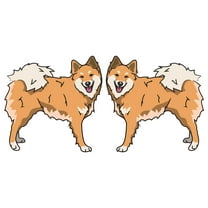 Icelandic Sheepdog Decal | Indoor/Outdoor | Dog Lover Super Cute Sticker for SUV Windows, Dorm Rooms, Bedroom, Offices | SignMission personalized gift | 2 Pack of 6"