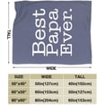 thumbnail image 3 of Flannel Throw Blanket, Blue, Best Papa Ever Graphic, 50x40 inch, Lightweight, for Father''s Day, Birthday, Christmas, 3 of 6