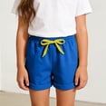 thumbnail image 2 of Nilvkv Girls Shorts, Shorts for Girls, Youth Solid Color Lightweight Stretchy Soft Lounge Shorts Casual Summer Daily Wear Blue 7-8 Years, 2 of 7