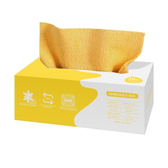 Yiokii Microfiber Cleaning Cloths, Reusable Cleaning Towels in Box, 7.9x7.9 Microfiber Lint Free Multi-Purpose Towel for Home, Kitchen and Car