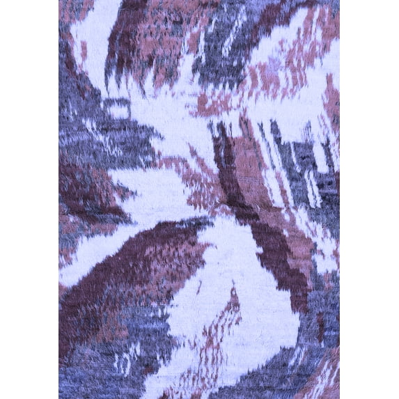 Ahgly Company Indoor Rectangle Abstract Blue Modern Area Rugs, 4' x 6'
