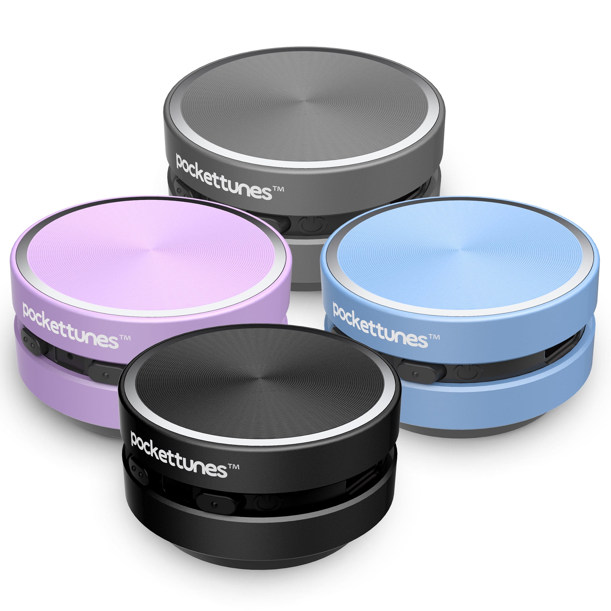 PocketTunes Bone Conduction Instant Mini Speakers with Bluetooth Wireless Technology, Pack of 2 (Black)