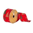 thumbnail image 1 of Vickerman Q180692 2.5 in. x 10 Yards Red Velvet Ribbon with Gold, Green &amp; Red Glitter Trees, 1 of 1