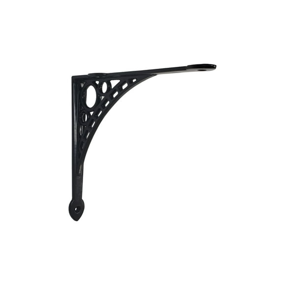 Cast Iron Shelf Brackets – Large / Small – Decorative Handmade Sand-Cast Shelf Supports, Black Powder-Coated Finish – Heavy Duty Wall Mount Brackets for Indoor & Outdoor Use, Set of 2 with Screws