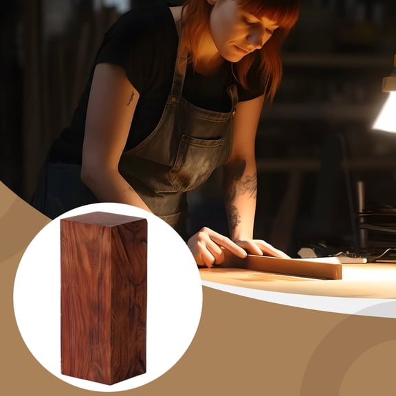 Desert Ironwood Block, 5.5 inch High Density Burl Wood Blank for Knife Handles Scales, for Woodworking