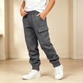 thumbnail image 4 of Edvintorg Boys Sweatpants Solid Color Casual Jogger Elastic Waisted Cuffed Athletic Pant with with Pocket Kids Clothes Size 5-14, 4 of 8