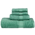 thumbnail image 3 of Casa Lino 4Pc Premium Bath Towel Set (1 Bath Towel, 2 Washcloths, 1 Hand Towel) - 100% Cotton, 400GSM & Ultra Absorbent (Green), 3 of 8