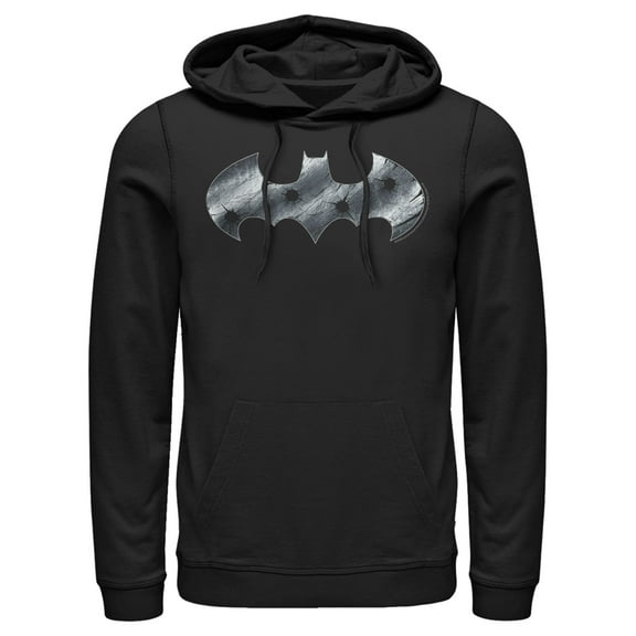 Men's Batman Steel Scars Logo Pull Over Hoodie Black X Large