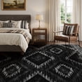 thumbnail image 2 of KoshiMe 9'x12' Area Rugs for Living Room, Machine Washable Rugs Non-Slip, Low Pile Soft Print Pattern Western Rug for Bedroom, Dining Room, Office, Black, 2 of 9