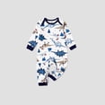 thumbnail image 3 of Conjuntos de pijamas con estampado de dinosaurios lindos a juego para toda la familia de Navidad (resistentes al fuego), 3 of 5