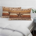 thumbnail image 3 of Western Texas Star Vintage Pillow Covers, Linen Long Throw Pillow Case, Farmhouse Brown Wood Grain Holiday Pillow Protector Decorative Cushion Cover for Living Room/Bedroom 16" x 24", 3 of 8