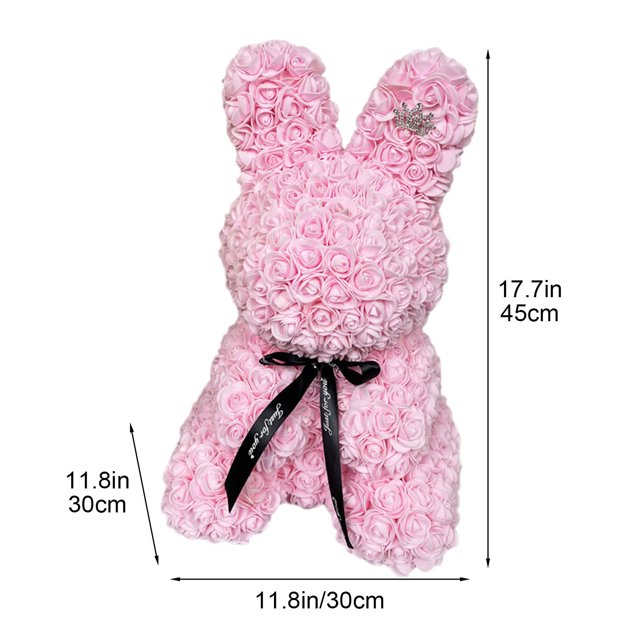 Cadeaux de la Saint-Valentin, Cadeau de la Saint-Valentin Lapin en Rose Simulation Lapin Câlin Cadeau d'Anniversaire Lapin en Mousse Roses pour la Saint-Valentin, Fleurs de la Saint-Valentin